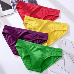 Underpants Man Adult Briefs Stretchy Breathable Solid Color Male Underwear For Daily Life