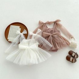 Girl Dresses 2024 Spring Summer Little Girls Strap Romper Princess Ruffles Layered Tutu Dress Bodysuit Toddler Suspender Jumpsuit 24Months