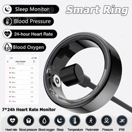 Health Ring Men Women Sports Fitness Tracker Heart Rate Sleep Monitor Blood Oxygen Pressure Bluetooth Smart Rings 240507