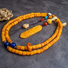 Strand Ox Bone Carved Distressed Dly Accessories Art Passion Fruit Seed Beads 108 Pcs Amulet Tee Flexible Ring Bracelet
