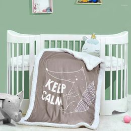Blankets Baby Double-layer Thick Born Velvet Thickening Comfort Cotton Swaddle Wrap Quilt Kids Stroller Blanket For Babies