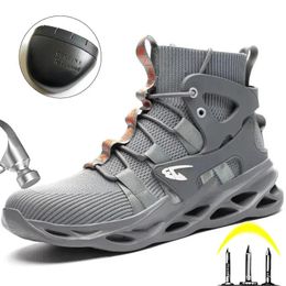 Man Safety Shoes PunctureProof Work Sneakers Lightweight Men Steel Toe Boots Indestructible 240517