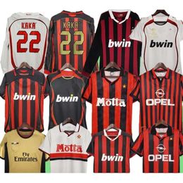 sleeve Jerseys Retro Soccer kaka long Baggio Maldini VAN BASTEN Pirlo Inzaghi Gullit Shevchenko Vintage Shirt Classic Kit 93 94 95 96 97 06 07 09 10 Ac home