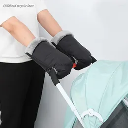 Stroller Parts Hand Muff Baby Pushchair Accs Winter Mittens Waterproof Fleece Gloves Dropship