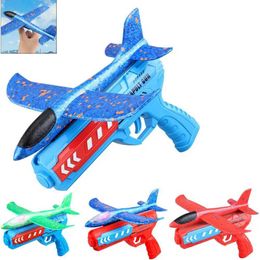 Other Toys Aircraft launch toy outdoor sports flying toy anti slip childrens bouncing airplane birthday gift with/without lights s5178