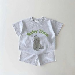 Clothing Sets 2 pieces of baby boy and girl clothing set summer fashion short sleeved childrens T-shirt+cotton baby clothing WX