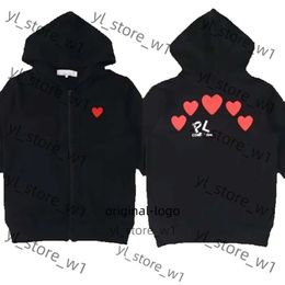 Men's Hoodie Sweatshirts Women Zipper Loose Coat Play Sweatshirt Commes Cardigan Des Small Red Heart Jacket Garcons Standard and Fleece 2dcc