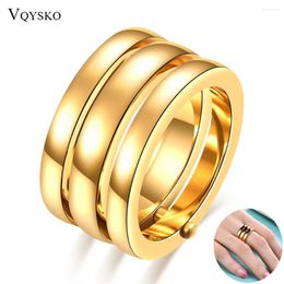 Wedding Rings Fashion 3 Round Ring Sets Women Gift Stainless Steel Anillo Femme Engagement Female Finger Jewellery Anneau Wholesale