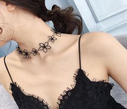 Chokers Flower Chain Choker Necklace For Women Collar Goth Necklaces Aesthetic Jewellery Christmas Party Girl Halloween Chocker3021848