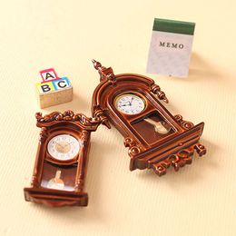 1:12 Dollhouse Miniature Wall European Vintage Clock Model Furniture Accessories For Doll House Decor Kids Play Toys
