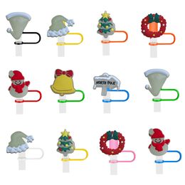 Other Disposable Plastic Products Christmas Fluorescence St Er For Cups Ers Cap Fit Cup Soft Sile 10Mm Sts Shape Dust-Proof Caps 40 Oz Otagi