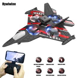 RC Aircraft with Camera Helicopter Remote Control Plane Obstacle Avoidance Fighter 24G EPP Foam Toys Aeroplane For Children Gift 240516