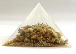 557cm Biodegradable Nonwoven Pyramid Tea Bag Philtres Nylon TeaBag Single String With Label Transparent Empty Tea Bags 1000PCS4516608