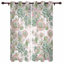 Curtain Summer Watercolor Tropical Plants Indoor Bedroom Kitchen Curtains Living Room Luxury Drapes Large Window Treatments