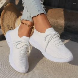 Casual Shoes Women 2024 Mesh Breathable Lace-up Vulcanised Platform Sneakers Female Plus Size 36-43 Zapatos De Mujer