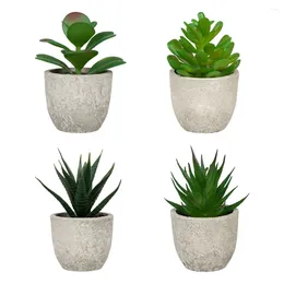 Decorative Flowers 4pieces Easy Care Artificial Succulent Plants Stress Reliever For Busy Lifestyle Decor Fake