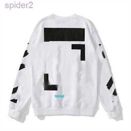 White Hoodie Brand Sweatshirts Style Fashion Sweater Painted Arrow Crow Stripe Loose and Womens t Shirts 9795 AOWS