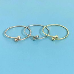 Designer Tiffanyjewelry Bracelet S925 Sterling Silver Bracelet Hardwear Series Round Ball Surrounding Open Bracelet Fashion Simple Style Versatile