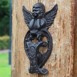 Decorative Figurines Europe Stlye Cast Iron Knocker Crafts Vintage Little Angel Door Knocking Antique Handle Garden Home Wall Decoration
