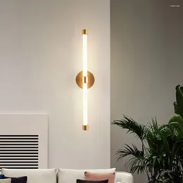 Wall Lamp Modern LED Minimalist Black Gold Long Mirror Front Light For Lounge Aisle Study Bedroom Living Room Luminaries Lustre