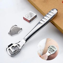 2024 Foot Callus Shaver Heel Hard Skin Remover Hand Feet Pedicure Razor Tool Shavers Stainless Steel Handle 10 Blades Foot Care ToolsHard Skin Remover Razor