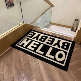 Carpets Dust proof polypropylene loop velvet carpet mouth and floor mat anti slip entrance door jacquard Hello HELLO H240517