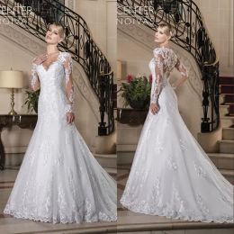 Abiti abiti da sposa a maniche lunghe vistette vintage abiti da sposa con perline rosa vestido de