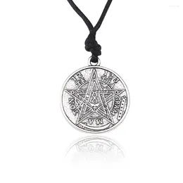 Chains Goth Pentagram Necklace For Women Men Pentagrama Collar Tetragrammaton Wicca Viking Wiccan Supplies Jewellery Accessories Gifts
