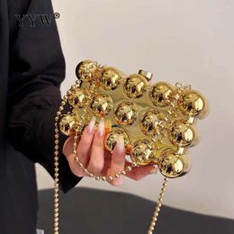 Shoulder Bags Luxury Acrylic Bubble Clutch Bag For Women Trend 2024 Fashion Designer Party Gold Evening Wedding Purse