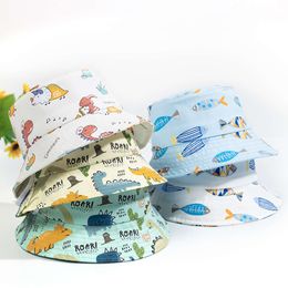 Cartoon Dinosaur Print Baby Bucket Caps for Boy Girl Cute Animal Infant Fisherman Hat Summer Toddler Panama Sun Cap Bonnet Gorra L2405