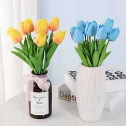 Decorative Flowers 34cm Real Touch Bouquet Fake 5pcs/set Tulip Flower Artificial For Wedding Ceremony Decor Home Garden