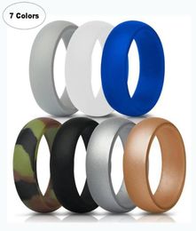 Wedding Rings 7 PCS Mens Classic Sports Silicone Ring Fashion Gym Engagement Couple Size 8 9 10 11 12 13 14 15 164597497