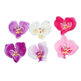 Violet Phalaenopsis Silk Butterfly Orchid Flowers Hair Bows Clips For Women Girls Kid's Corsage Headdress Headbands Hairband Accessories