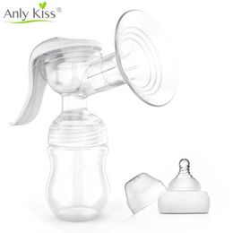 Breastpumps Anne silicone manual breast pump for sucking milk with baby feeding tube and milk bottle for post sucking supplies d240517