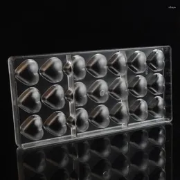 Baking Tools Valentine's Day Heart Clear Polycarbonate Plastic Mold 21 Hearts Party DIY Handmade PC Mould Chocolate Decorating