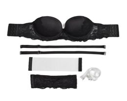 Bras Ladies Women39s Invisible Straps Sexy Bra Halter Plunge Strapless Push Up Cup Underwire Padded Lace Bralette Lingerie2980513