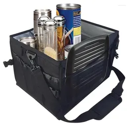 Storage Bags Camping Caddy Bag Collapsible Griddle With Mesh Pockets Organizer Picnic Basket Tote For