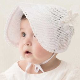 Caps Hats Lace flower hollow baby hat Summer cute princess baby girl hat Bow solid color baby bucket hat WX954132