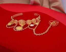 Bangle Gold Colour Coin Bangles For Child Kids Dubai Bracelet Ethiopian Baby Islamic African Jewellery Arab Middle East6461243