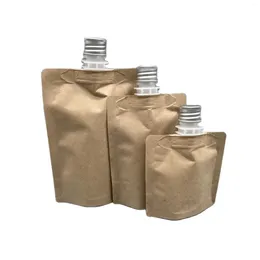 Storage Bags 100Pcs 250ml Biodegradable Pouch Food Grade Stand Up Spout Bag For Juice Milk Liquid Packaging