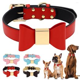 Dog Collars PU Leather Collar Gentle Man Bowtie Pet Necklace Cute Bowknot Accessory For Small Medium Dogs Cats