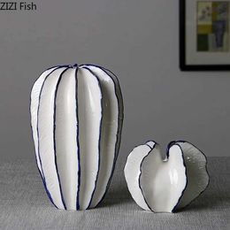 Vases Carambola Decorative Ceramic Vase Craft Flower Layout Simulation Star Fruit Ceramic Tile Vase Living Room Decoration J240515