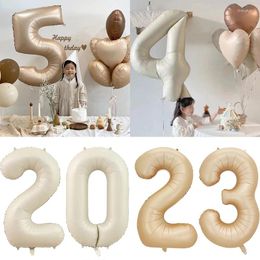 Party Decoration 40Inch Big Cream Color Number Balloons 0-9 Large Digital Foil Helium Adult Happy Birthday Wedding Baby Shower