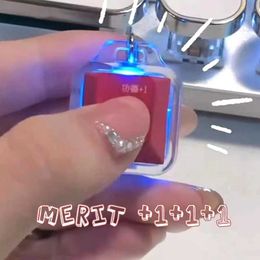 10PCS Decompression Toy Merit +1 Muyu Decompression Keychain Necklace LED Lamp Fingertip Button Mechanical Keyboard Key Cap Pendant Antistress Toy