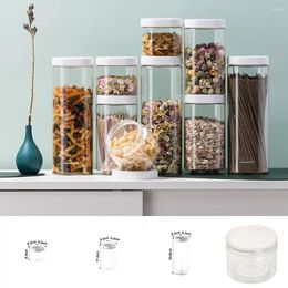 Storage Bottles Transparent Plastic Round Food Spices Container Fridge Organizer Sealed Candy Jewelry Jars Kitchen