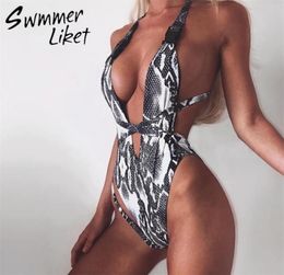 Monokini bandage suits Leopard thong bikini Sexy swimwear women bodysuit Push up swimsuit female bathing suit Y2003198032654
