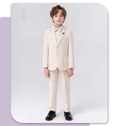 Suits Top Quality Boys Formal Suit Ceremony Wedding Campus Student Tuxedo Dress Gentleman Kids Costume Childrens Blazer Clothing Set Y240516