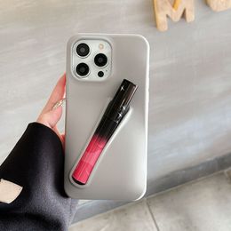 2024 New Design Lip Gloss Lipstick Lip Balm 3D Make-Up Silicone Phone Case for iPhone 15 14 13 12 Pro Max Lipgloss Holder Cover