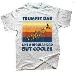 Women's T Shirts Trumpet Dad Like A Regular But Cooler Vintage Marching Band Musician Jazz Music Birthday Gifts T-shirt Mens