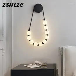 Wall Lamps Nordic Sconce Lamp Indoor Home Decor Light Modern Living Room Bedroom Dining Kitchen Led Fixture Black